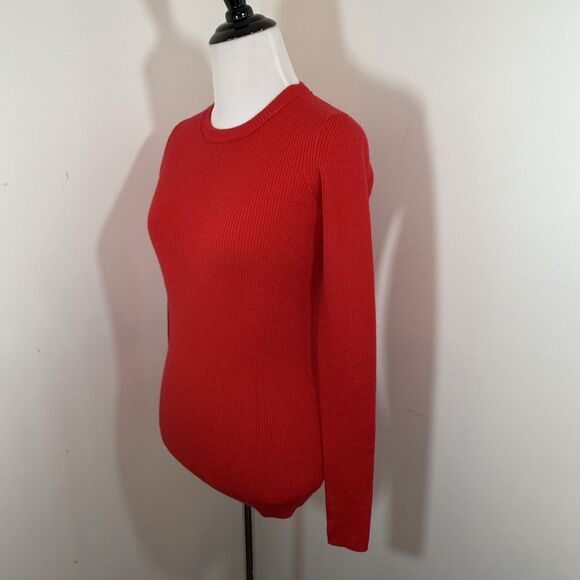 J. Crew Sweater Merino Wool Size XS Knit Ribbed Red Warm Festive Cozy - Picture 4 of 11